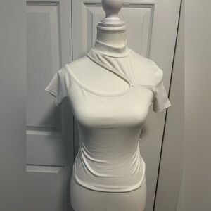 White Cut-Out Tee